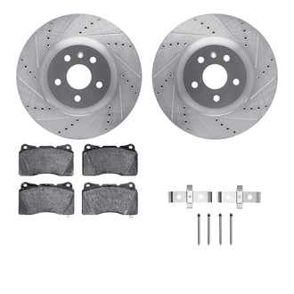 R1 Concepts® - Drilled and Slotted Front Brake Kit with Performance Sport Pads