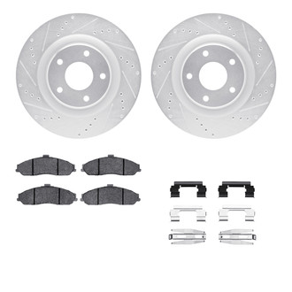 R1 Concepts® - Drilled and Slotted Front Brake Kit with Performance Sport Pads