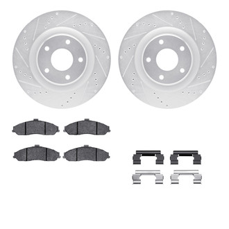 R1 Concepts® - Drilled and Slotted Front Brake Kit with Performance Sport Pads