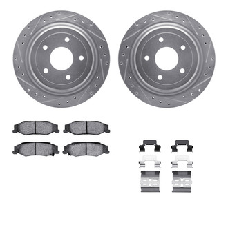 R1 Concepts® - Drilled and Slotted Rear Brake Kit with Performance Sport Pads