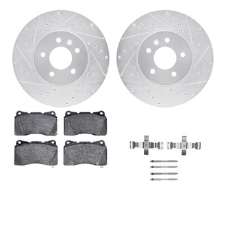 R1 Concepts® - Drilled and Slotted Front Brake Kit with Performance Sport Pads