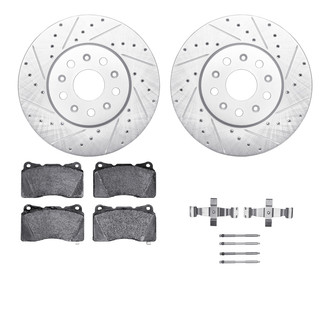 R1 Concepts® - Drilled and Slotted Front Brake Kit with Performance Sport Pads