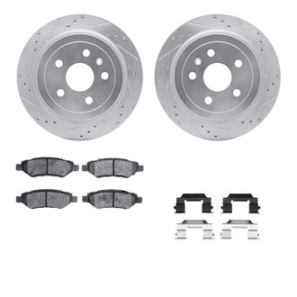R1 Concepts® - Drilled and Slotted Rear Brake Kit with Performance Sport Pads