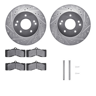 R1 Concepts® - Drilled and Slotted Rear Brake Kit with Performance Sport Pads