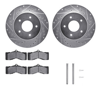 R1 Concepts® - Drilled and Slotted Front Brake Kit with Performance Sport Pads