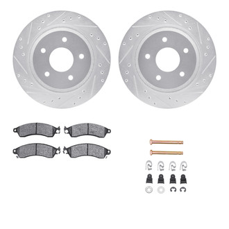 R1 Concepts® - Drilled and Slotted Front Brake Kit with Performance Sport Pads