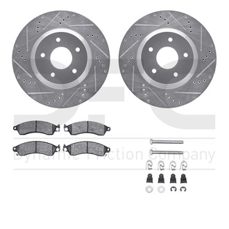 R1 Concepts® - Drilled and Slotted Front Brake Kit with Performance Sport Pads