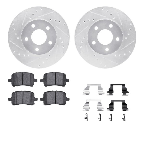  R1 Concepts® - Drilled and Slotted Front Brake Kit with Performance Sport Pads