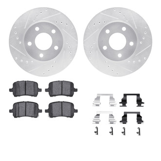 R1 Concepts® - Drilled and Slotted Front Brake Kit with Performance Sport Pads