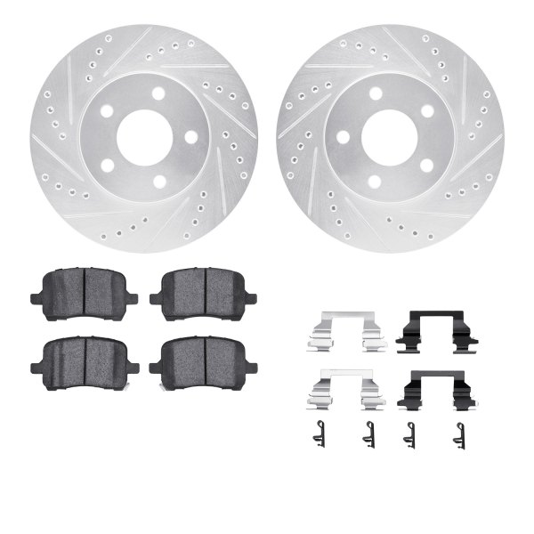  R1 Concepts® - Drilled and Slotted Front Brake Kit with Performance Sport Pads