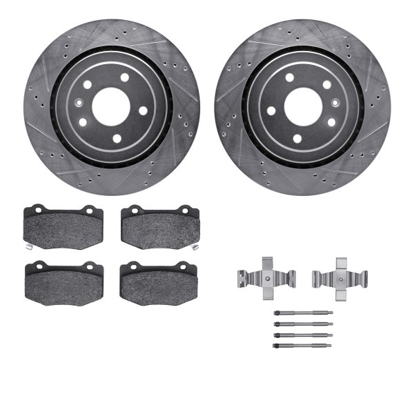  R1 Concepts® - Drilled and Slotted Rear Brake Kit with Performance Sport Pads