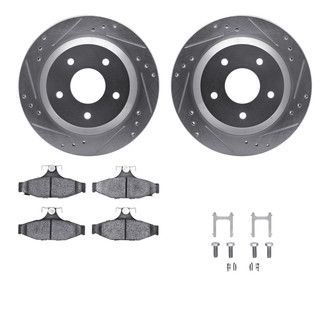 R1 Concepts® - Drilled and Slotted Rear Brake Kit with Performance Sport Pads