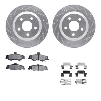 R1 Concepts® - Drilled and Slotted Rear Brake Kit with Performance Sport Pads