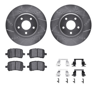 R1 Concepts® - Drilled and Slotted Front Brake Kit with Performance Sport Pads