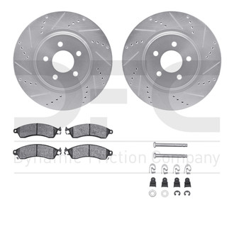 R1 Concepts® - Drilled and Slotted Front Brake Kit with Performance Sport Pads