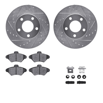R1 Concepts® - Drilled and Slotted Front Brake Kit with Performance Sport Pads