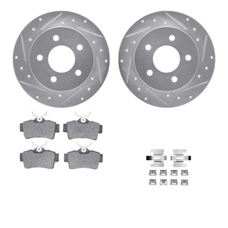 R1 Concepts® - Drilled and Slotted Rear Brake Kit with Performance Sport Pads