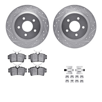 R1 Concepts® - Drilled and Slotted Rear Brake Kit with Performance Sport Pads