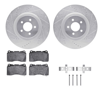 R1 Concepts® - Drilled and Slotted Front Brake Kit with Performance Sport Pads