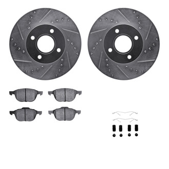 R1 Concepts® - Drilled and Slotted Front Brake Kit with Performance Sport Pads