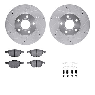 R1 Concepts® - Drilled and Slotted Front Brake Kit with Performance Sport Pads