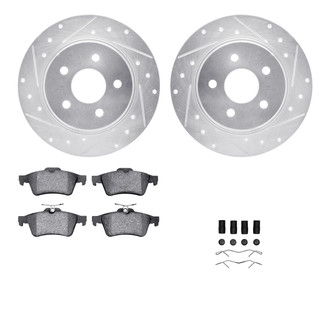 R1 Concepts® - Drilled and Slotted Rear Brake Kit with Performance Sport Pads