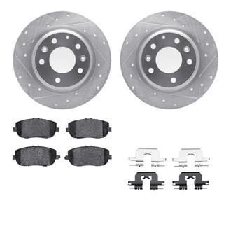 R1 Concepts® - Drilled and Slotted Rear Brake Kit with Performance Sport Pads