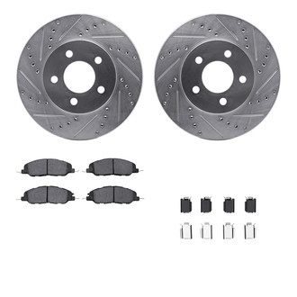 R1 Concepts® - Drilled and Slotted Front Brake Kit with Performance Sport Pads