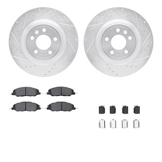 R1 Concepts® - Drilled and Slotted Front Brake Kit with Performance Sport Pads
