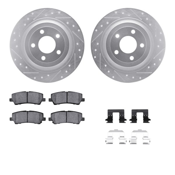  R1 Concepts® - Drilled and Slotted Rear Brake Kit with Performance Sport Pads