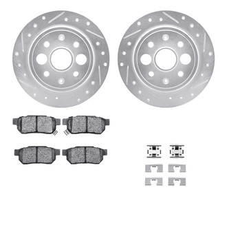 R1 Concepts® - Drilled and Slotted Rear Brake Kit with Performance Sport Pads
