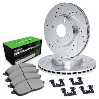 R1 Concepts® - Drilled and Slotted Front Brake Kit with Performance Sport Pads