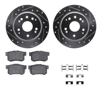 R1 Concepts® - Drilled and Slotted Rear Brake Kit with Performance Sport Pads
