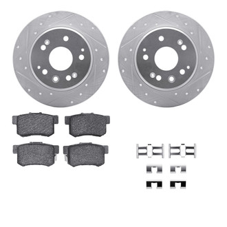 R1 Concepts® - Drilled and Slotted Rear Brake Kit with Performance Sport Pads