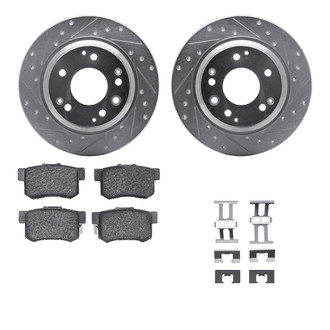 R1 Concepts® - Drilled and Slotted Rear Brake Kit with Performance Sport Pads