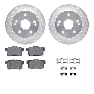 R1 Concepts® - Drilled and Slotted Rear Brake Kit with Performance Sport Pads