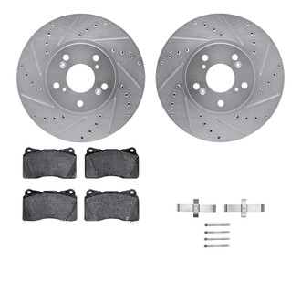 R1 Concepts® - Drilled and Slotted Front Brake Kit with Performance Sport Pads