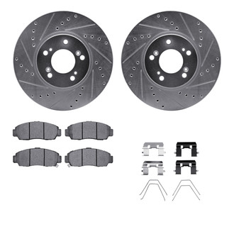 R1 Concepts® - Drilled and Slotted Front Brake Kit with Performance Sport Pads