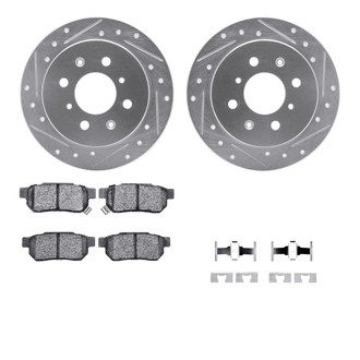 R1 Concepts® - Drilled and Slotted Rear Brake Kit with Performance Sport Pads