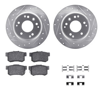 R1 Concepts® - Drilled and Slotted Rear Brake Kit with Performance Sport Pads