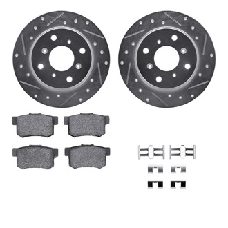 R1 Concepts® - Drilled and Slotted Rear Brake Kit with Performance Sport Pads