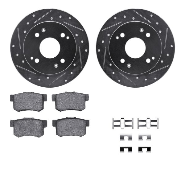  R1 Concepts® - Drilled and Slotted Rear Brake Kit with Performance Sport Pads