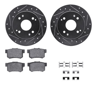 R1 Concepts® - Drilled and Slotted Rear Brake Kit with Performance Sport Pads