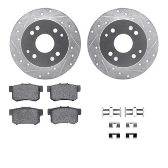 R1 Concepts® - Drilled and Slotted Rear Brake Kit with Performance Sport Pads