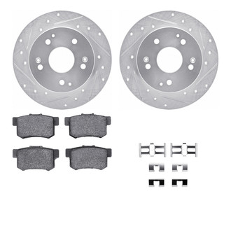 R1 Concepts® - Drilled and Slotted Rear Brake Kit with Performance Sport Pads