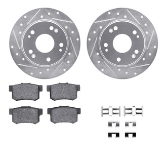 R1 Concepts® - Drilled and Slotted Rear Brake Kit with Performance Sport Pads
