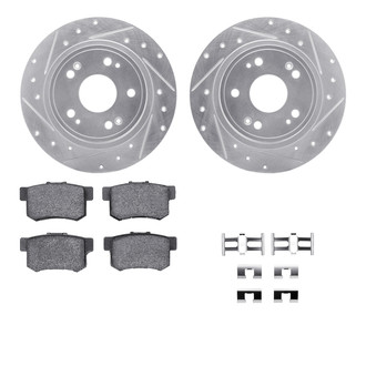 R1 Concepts® - Drilled and Slotted Rear Brake Kit with Performance Sport Pads