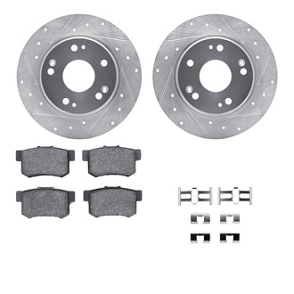 R1 Concepts® - Drilled and Slotted Rear Brake Kit with Performance Sport Pads