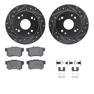 R1 Concepts® - Drilled and Slotted Rear Brake Kit with Performance Sport Pads