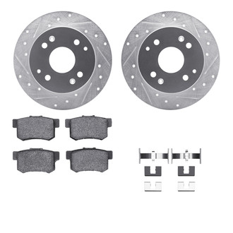 R1 Concepts® - Drilled and Slotted Rear Brake Kit with Performance Sport Pads